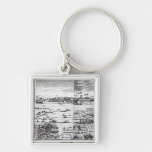 A Section of a Map of Milan, 1640 Key Ring