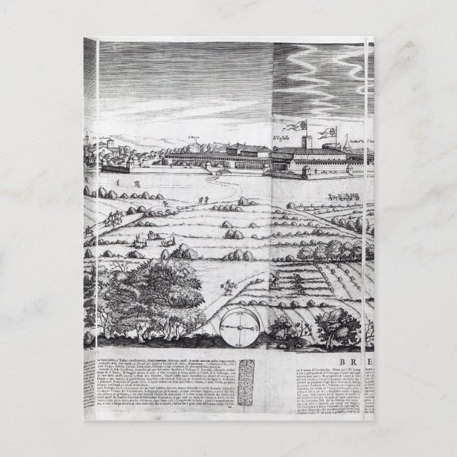 A Section of a Map of Milan, 1640 Postcard (Front)