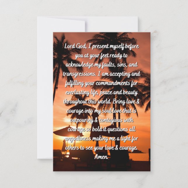A Self Awareness Prayer Flat Greeting Card (Front)