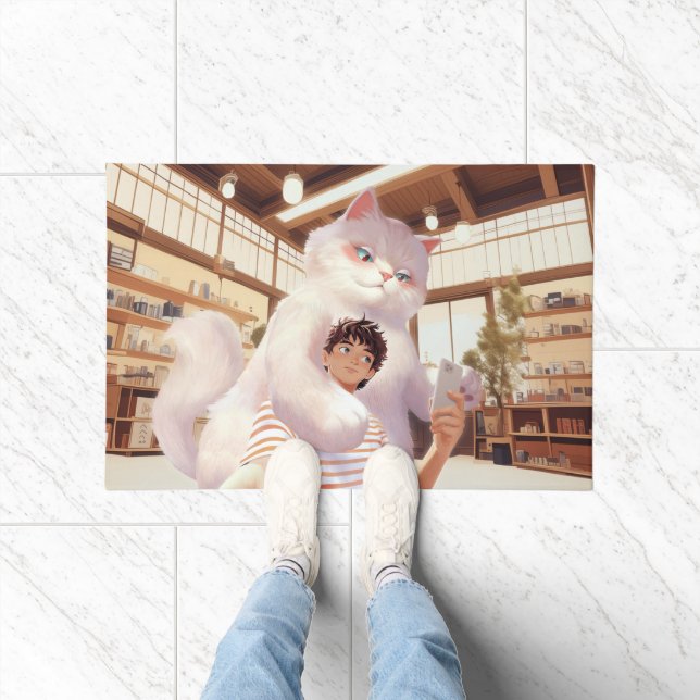 A Selfie with the Fluffy Giant Doormat (Indoor)