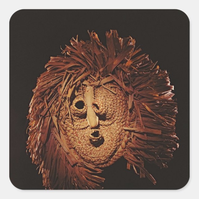 A Seneca mask used in winter rites Square Sticker (Front)