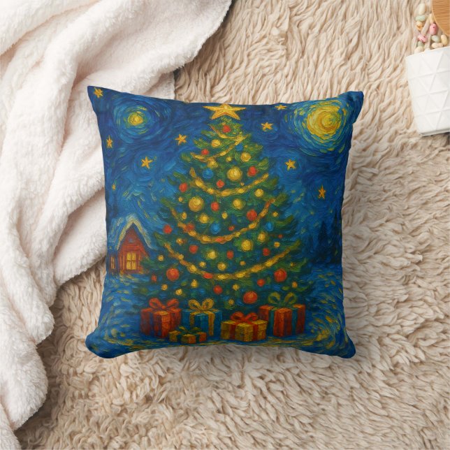 A sensual Van Gogh-esque Christmas tree Cushion (Blanket)