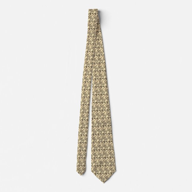 A Sepia Circle on Sepia Rectangle Tie (Back)