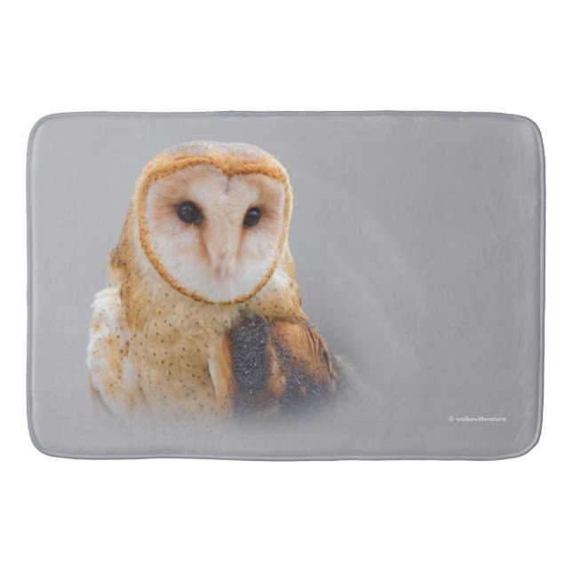 A Serene Barn Owl Bath Mat (Front)
