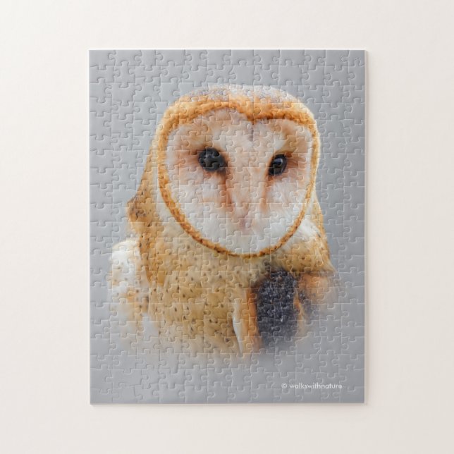 A Serene Barn Owl Jigsaw Puzzle (Vertical)