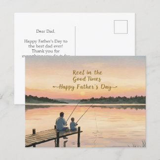 a serene lake for Father's Day Postcard