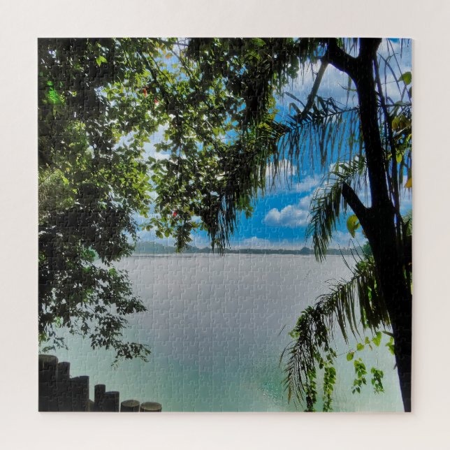 A serene lakeside jigsaw puzzle (Vertical)