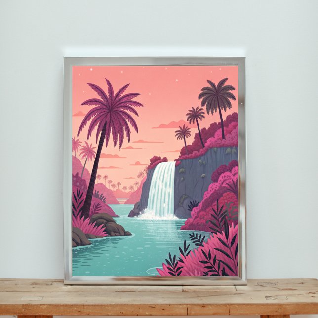 A Serene Landscape with Lush Palm Trees  Poster (Creator Uploaded)