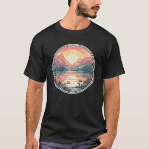 A Serene Morning by the Lakeside Woods T-Shirt