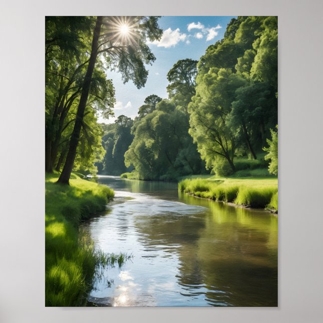 A serene river landscape poster (Front)