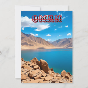 A serene turquoise Omani coastal inlet Holiday Card