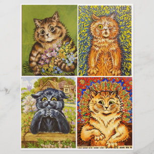 A set of Colourful Cats by Louis Wain