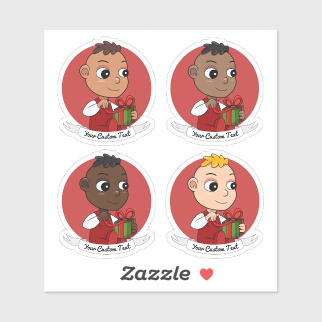 A set of diverse cute Christmas baby cartoons - v2 (Sheet)