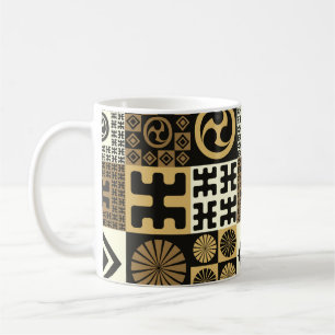 A set of japanese style seamless patterns, tribal coffee mug