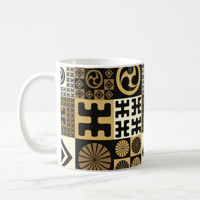 A set of japanese style seamless patterns, tribal  coffee mug (Left)