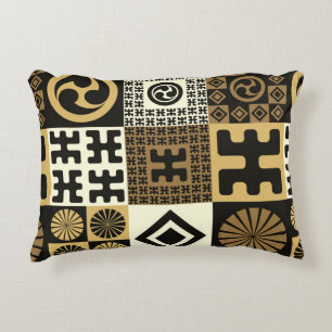 A set of japanese style seamless patterns, tribal decorative cushion