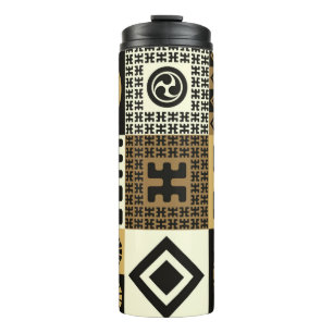 A set of japanese style seamless patterns, tribal thermal tumbler