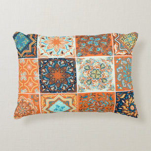 A set of ornaments,ceramic tiles. Abstract pattern Decorative Cushion