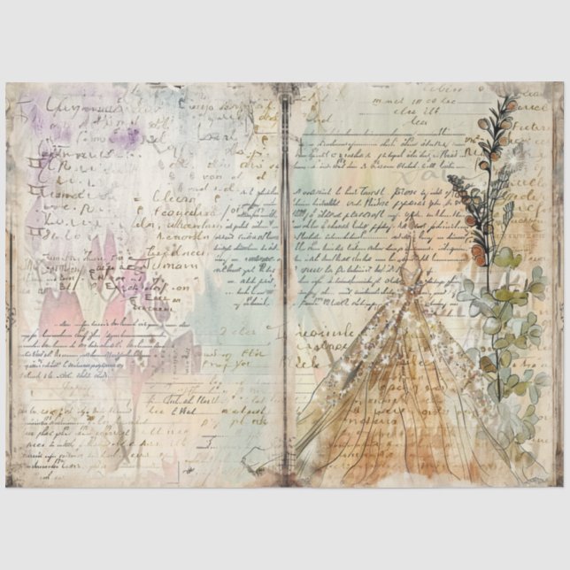 A Sewing Junk Journal Series Design #7 Tissue Paper (Front)