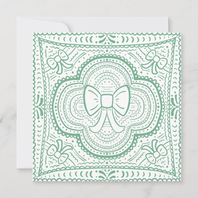 A Shabby Chic Bow  Invitation (Front)