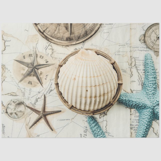 A Shabby Chic Nautical Series Design 11 Tissue Paper (Front)