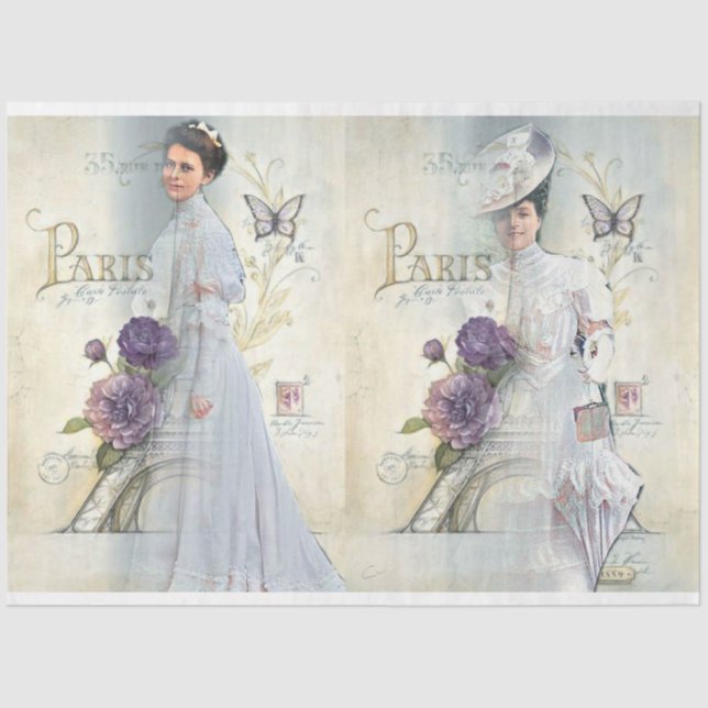 A Shabby Chic Parisian Woman Series Design 23 Tissue Paper (Front)