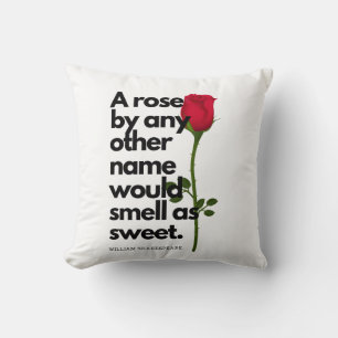 A SHAKESPEARE POEM AND A ROSE Throw Pillow