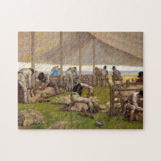 A Sheep Shearing Match, 1875 by Eyre Crowe Jigsaw Puzzle
