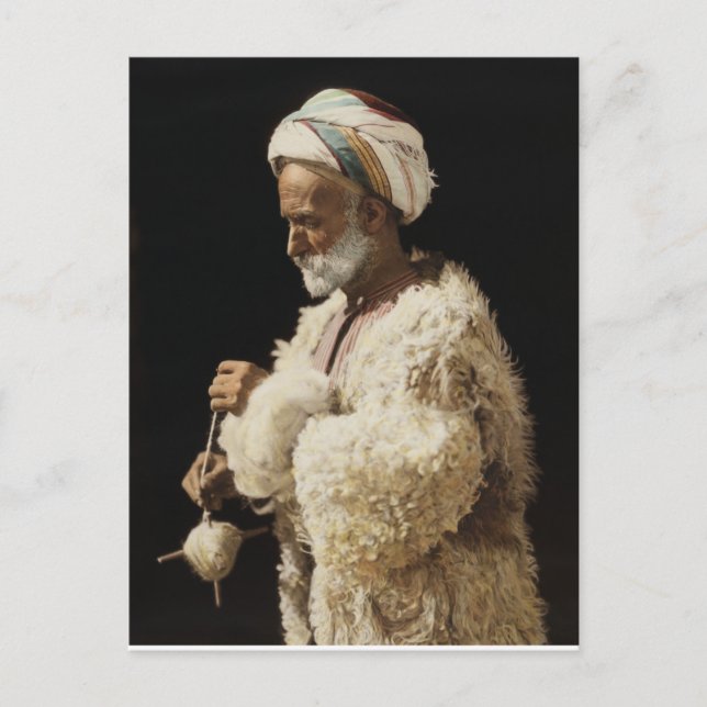A Shepherd from the holy land spinning wool Postcard (Front)