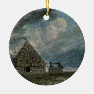 A Shepherd's Hut between Naples and Portici (w/c) Ceramic Ornament