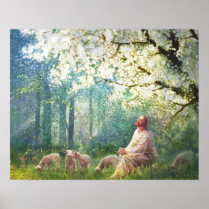A Shepherd's Work, Christian Modern Art, Christ  Poster