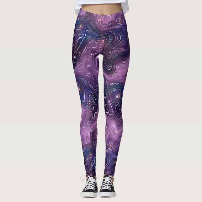 A Shimmering Galaxy Series Design 11  Leggings (Front)