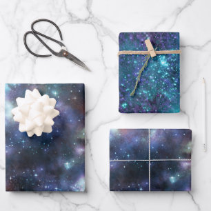 A Shimmering Galaxy Series Design 3 Wrapping Paper Sheet