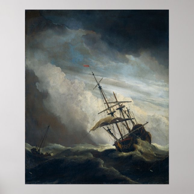 A Ship in Need in a Raging Storm Poster (Front)