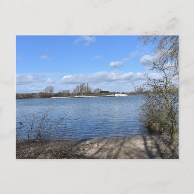 A Ship on the River , Rhein by Oppenheim, Germany Postcard (Front)