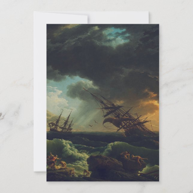 A Shipwreck in Stormy Seas by Claude-Joseph Vernet Invitation (Front)