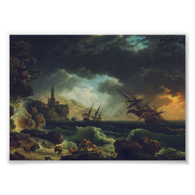 A Shipwreck in Stormy Seas by Claude-Joseph Vernet Photo Print (Front)