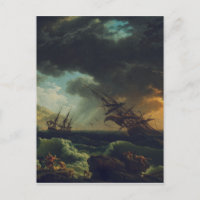 A Shipwreck in Stormy Seas by Claude-Joseph Vernet