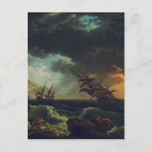 A Shipwreck in Stormy Seas by Claude-Joseph Vernet Postcard