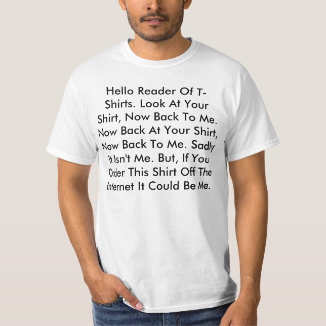 A Shirt With A Lot Of Words On It. (Front)