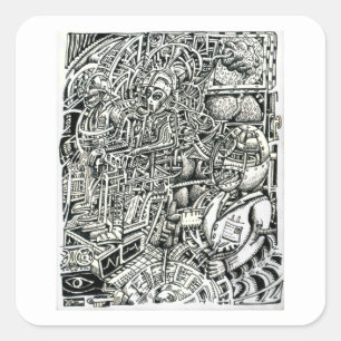 A Shock to the System (Electric Chair) Square Sticker