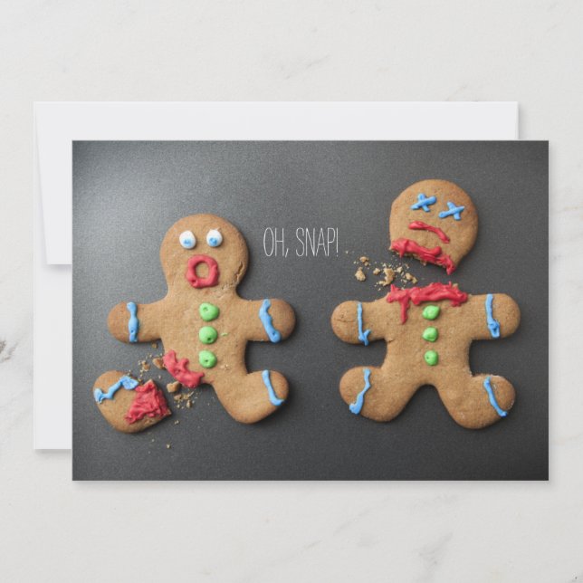 A shocked gingerbread man with broken leg (Front)