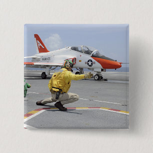 A shooter aboard the aircraft carrier 15 cm square badge