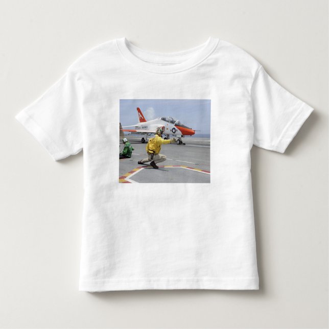 A shooter aboard the aircraft carrier toddler T-Shirt (Front)