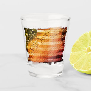A SHOT OF FREEDOM Retro Rock Vintage American Flag Glass