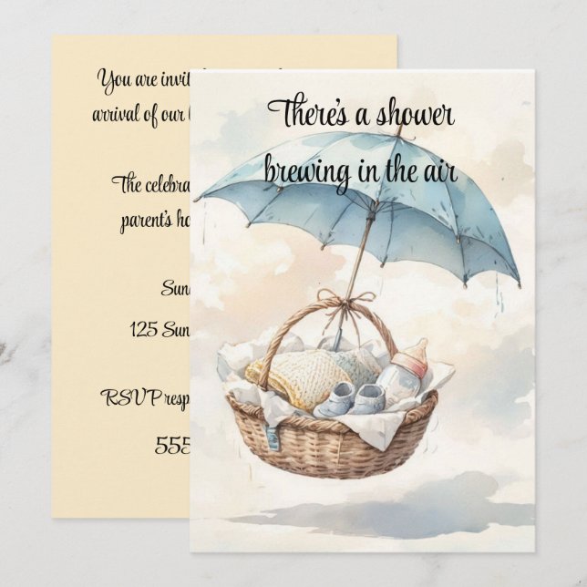 A Shower is Brewing Baby Digital Download Invite (Front/Back)