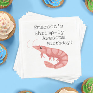 A Shrimp-ly Awesome Birthday Napkin