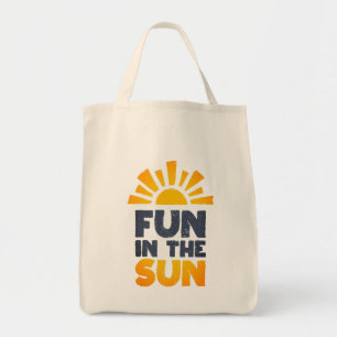 A sign that says fun on the sun tote bag