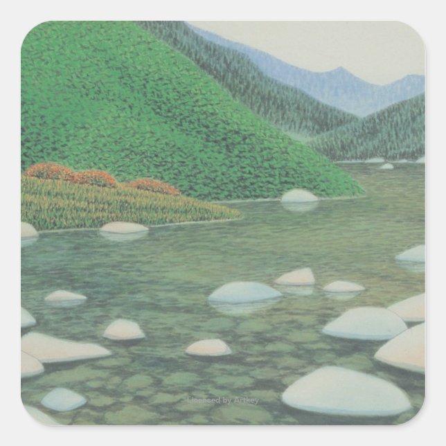 A Silent Corner in Moutains Square Sticker (Front)