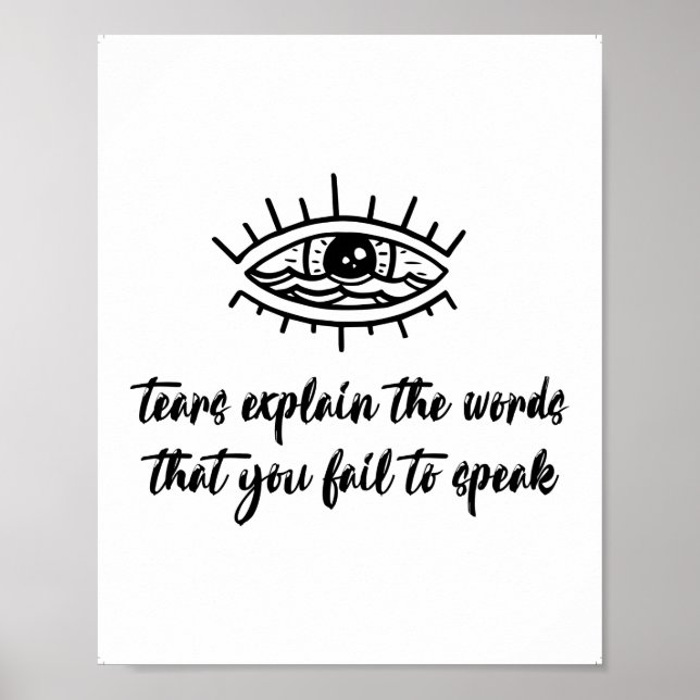 A Silent Tear. Bereavement Gift. Sympathy Gift Poster (Front)